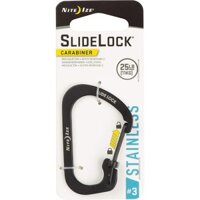 NITE IZE - MÓC KHÓA CSL3-01-R6 - SLIDELOCK SIZE #3 CARABINER (THÉP ĐEN BLACK OXIT)
