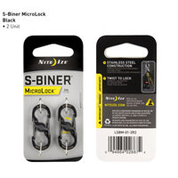 Nite Ize - Móc khóa LSBM-01-2R3 - S-Biner Microlock pack 2 (Thép đen Black Oxit)