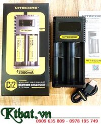 Nitecore Ci2 _Máy sạc 02 Pin cổng USB (Sạc pin Li-ion 3.7v-4.2v, NiMh 1.2v AA, AAA, 18650,14500, 16340, 21700, 26650,v,v...)