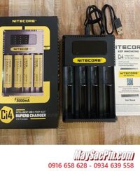 Nitecore Ci4 _Máy sạc 04 Pin cổng USB (Sạc pin Li-ion 3.7v-4.2v, NiMh 1.2v AA, AAA, 18650,14500, 16340, 21700, 26650,v,v...)