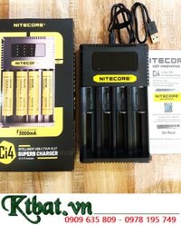 Nitecore Ci4 _Máy sạc 04 Pin cổng USB (Sạc pin Li-ion 3.7v-4.2v, NiMh 1.2v AA, AAA, 18650,14500, 16340, 21700, 26650,v,v...)