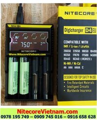 Nitecore D4 (Bộ sạc Nitecore D4 kèm sẳn 02 pin SẠC 18650 PANASONIC NCR18650B 3400mAh lithium 3.7v) chính hãng