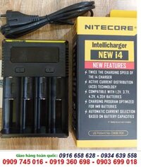 Nitecore New i4 _Máy sạc Pin Lithium & NiMh 4 Khe sạc (18650, 18500, 16340, 14500, 21700, 26650, AA,C) /Tự ngắt