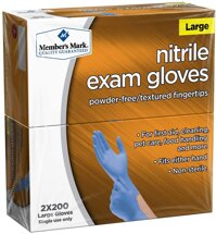Nitrile Exam Gloves Large Total 400 Count Gloves Rubber Strong Elastic - Member's Mark (Large)