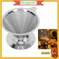 Nitrogen071 Bộ lọc cà phê pha cà phê Dễ dàng vệ sinh 1 đến 6 cốc Hình nón Thép không gỉ có thể tái sử dụng Nhỏ giọt chậm Đổ qua Bộ nhỏ giọt cà phê để uống