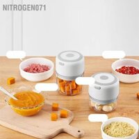 Nitrogen071 Máy băm tỏi điện 250ml Hoạt động không dây cắt thực phẩm mini đa chức năng có thể tháo rời cho hành gừng