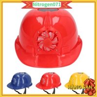 Nitrogen071 Mũ cứng có quạt năng lượng mặt trời bảo hiểm an toàn thông gió bằng nhựa thoáng khí lớp lót thể tháo rời để xây dựng làm việc ngoài vào mùa hè