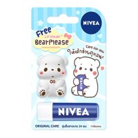 Nivea Son Dưỡng Nivea Bear Please Original Care Dưỡng Ẩm & Phục Hồi Độ Ẩm Cho Môi Tặng Ốp Son 4.8g