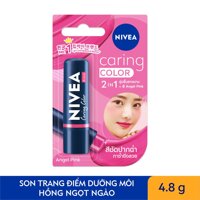 Nivea Son Nivea Caring Color Angel Pink 4.8g .# Hồng Ngọt Ngào