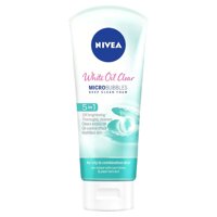 Nivea Sữa Rửa Mặt Nivea White Oil Clear Micro Bubbles Deep Clean Foam 5in1 Trắng Da Sạch Nhờn 100g