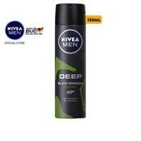 [Nivea] Xịt Ngăn Mùi Nivea Men Deep Than Đen Hoạt Tính Hương Rừng Amazon (150Ml) - 85371