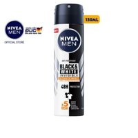 [Nivea] Xịt Ngăn Mùi Nivea Men Black & White 5In1 Ngăn Vệt Ố Vàng Vượt Trội (150Ml) - 85388