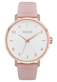 NIXON Arrow Leather A1091 - Rose Gold/Light Pink - 50m Water Resistant Women's Analog Classic Watch (38mm Watch Face, 17.5mm Leather Band)