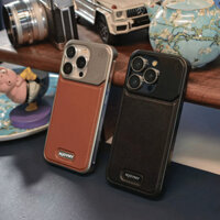 NJOYNY Phone Case - Ốp Lưng Da Tản Nhiệt cho iPhone 15 Pro /14 Pro Max , Tỏa tinh dầu, sạc không dây