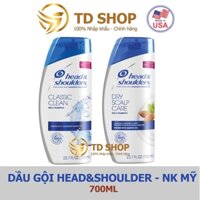 [NK Mỹ] Dầu gội Head&Shoulders nhập Mỹ 700ml Classic clean I Hạnh nhân - TD Shop