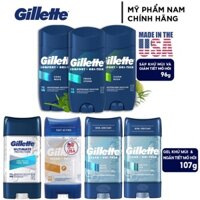 (NK Mỹ) Lăn khử mùi Gillette Clear Shield Gel 107g / Sáp 96g Arctic Ice Cool Wave Clear Rush Fresh Xtend