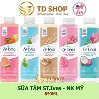 [NK Mỹ] Sữa tắm St.Ives 650ml Cam chanh I Yến Mạch I Muối biển I Hoa hồng tẩy tế bào chết - TD Shop