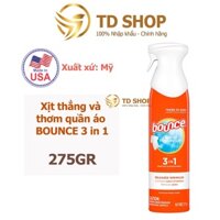 [NK Mỹ] Xịt thơm quần áo Bounce Mỹ Rapid Touch Up 3 in 1 giúp quần áo thơm thẳng  nhăn khử mùi 275g