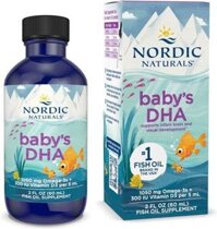 NK - Siro bổ sung Omega 3, Vitamin D3 phát triển trí não cho bé sơ sinh Nordic Naturals Baby's DHA Liquid with Dropper 1050mg 2Oz 60ml