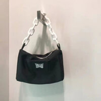 Nkad Túi Dây Xích Thêu logo Thể Thao Túi Mini Túi Xách Hobo Nách Baguette Beg Túi Đeo Vai Thường Ngày 20 * 15 * 7cm IAV5