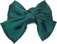 Nơ cài tóc lụa bản to dễ thương KAH161 - Xanh lá đậm - Kẹp bấm