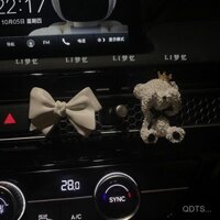 Nơ Đá thơm mở rộng điều hòa không khí xe ô tô Phụ Kiện Xe Hơi gấu hương thơm cửa gió trang trí nước hoa màu trắng TEFV