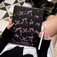 Nơ Đen Cho IPad Air 6 Ốp Lưng IPad 10th Gen Air 5th 4th 10.9 Pro 11 Inch IPad 10.2 7th 9th 8th Vỏ Bảo Vệ Có Giá Đỡ Bút Chì