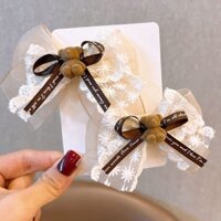 Nơ Gấu Dễ Thương Kẹp Trẻ Em Ngọt Ngào Dễ Thương Cô Gái Ngọt Ngào Ka Công Chúa Đồ Trang Trí Ren