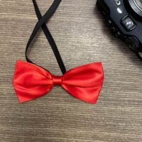 nơ nam đen đeo cổ bê quả, tráp, đồng phục nhà hàng giá rẻ X05 - 1 lớp- Đỏ tươi