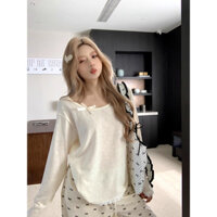 Nơ Ren Dài Tay Chống Nắng Áo Nữ 2025 Rời Mỏng Phong Cách Hàn Quốc Áo Thun Top