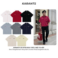 [NO RESTOCK] Áo Sơ Mi Boxy Karants Thêu 2 Mặt Túi Hộp Local Brand Streetwear Hot Trend - KR183