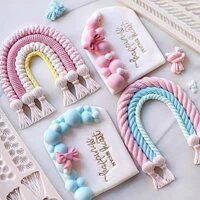 Nơ Silicon Thương Hiệu Bong Bóng Trang Trí Dây Gai Dầu 1034 Đường Người Dụng Cụ 320 Vòm Nướng Khuôn Fondant Hình Bán Nguyệt Bóng Bánh✨Xung quanh