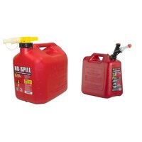 No-Spill 1450 5-Gallon Poly Gas Can (CARB Compliant) & Garage BOSS GB351 Briggs and Stratton Press 'N Pour Gas Can, 5 Gallon, Red