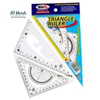 [No06] HỘP 50 Bộ (2 Cây/ Bộ) Thước Eke / Êke Nhựa Dẻo LOẠI LỚN Nhựa Dẻo Win Q / WinQ Qui Lực No.06 / No6, Không Bị Mờ Số