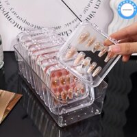 Noanundee 12 Cái / bộ Bộ Hộp Bảo Quản Móng Tay, Có Hộp Sắp Xếp Acrylic Đeo Móng Tay Tổ Chức, Móng Tay Giả Trong Suốt Chống Bụi Màn Hình Salon Essentials