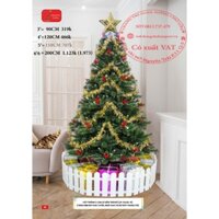 NOEL Cây Thông 3 Loại Lá Gắn Trái Đỏ LP-3LLQC-6.6RCX 200CM có chân xoay