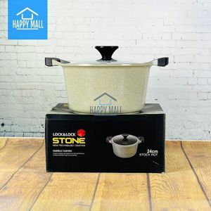 Nồi 2 tay cầm Lock&Lock Stone LCA6244D 24cm (Dùng bếp từ)