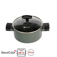 Nồi 20 cm đáy từ/ Induction Seoulcook Healthy chống dính cao cấp Hàn Quốc thiết kế hiện đại dùng được tất cả các bếp - Hàng chính hãng