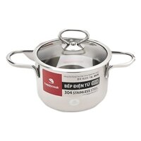 Nồi 3 Đáy Nắp Kính Happy Cook Delux N16-DLGP 16Cm