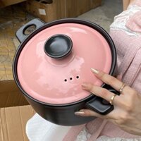 Nồi 4.5 Lít Gia Đình nắp Hồng Basic cực xinh nhiệt cao, chống nổ, dày dặn, hầm thịt kho tàu cá