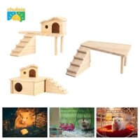 Nơi ẩn náu Hamster bằng gỗ với thang leo Cabin ẩn Đồ dùng Nhà Hamster bằng gỗ cho chuột Chinchilla Thú cưng nhỏ