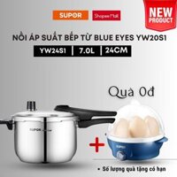 Nồi áp suất  bếp gas, từ SUPOR hiển thị áp suất inox 304 cao cấp BLUE EYES YW24S1 24cm 7.0L bảo hành 12 tháng