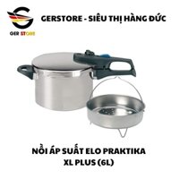 Nồi Áp Suất Bếp Từ ELO Praktika XL Plus 6 Lít Ninh Hầm Đa Năng Có Kèm Xửng Hấp và Nắp Kính