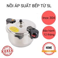 Nồi áp suất bếp từ Hàn Quốc City 5 lít. Dùng được cho bếp từ, bếp gas, bếp điện. Nấu nhanh nhừ, an toàn dễ sử dụng