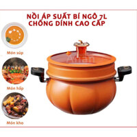Nồi Áp Suất Bí Ngô Maifan, Nồi Hầm Đa Năng Dung Tích 8L, Chiên, Xào, Nấu Lẩu, Nấu Cơm, Dùng Được Cho Bếp Từ