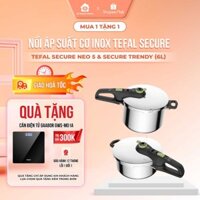 Nồi áp suất cơ inox Tefal Secure Trendy và Secure 5 Neo, Dung tích 6L, Dùng được cho bếp từ,