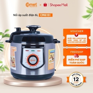 Nồi áp suất điện cơ Comet CM6151 (CM-6151) - 6.0 lít, 1000W