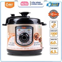 Nồi áp suất điện đa năng 6.0L Comet - CM6156:CM6156 đỏ - Hàng Chính Hãng Bảo Hành 12 Tháng
