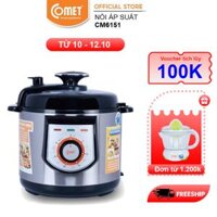 Nồi áp suất điện đa năng COMET - CM6151- 6.0L - Lòng nồi chống dính - Bảo hành 12 tháng - Hàng chính hãng