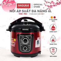 Nồi áp suất điện đa năng HASUKA HSK-985 dung tích 6L, công suất 1000W phù hợp với mọi gia đình (BH 12 tháng)